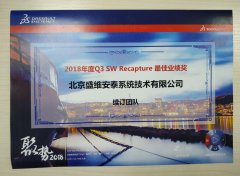 恭喜北京盛维安泰续订团队荣获2018年度Q3 SW Rec