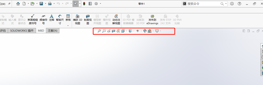 SolidWorks 中，同样可以直接通过不同按键调用不同命令