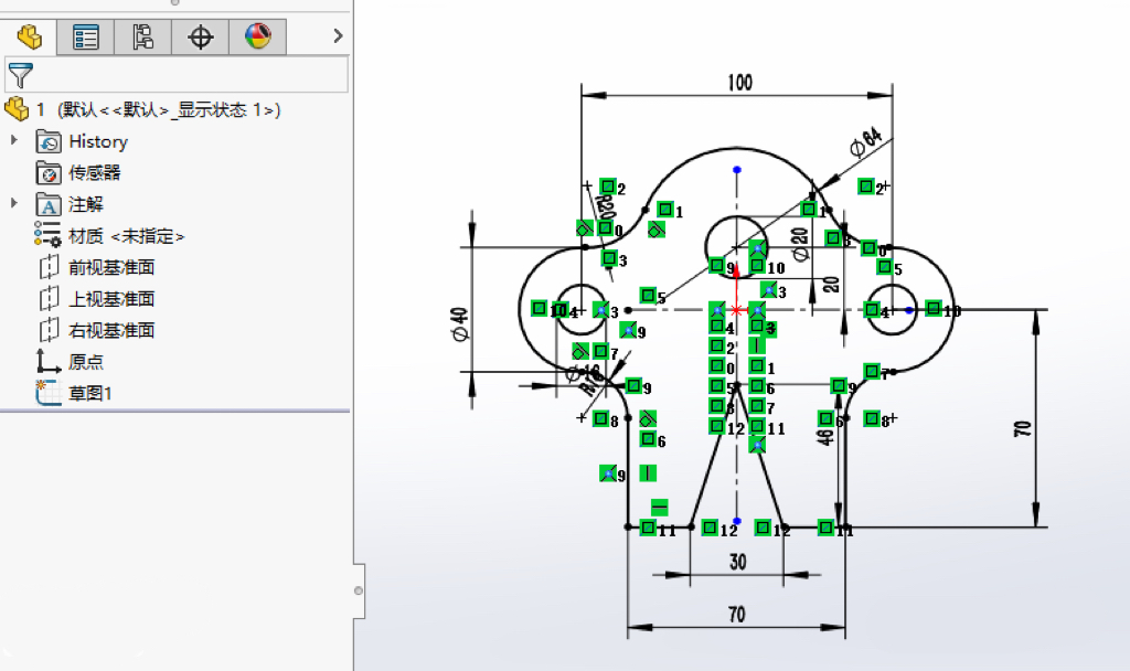 SolidWorks中，草图绿色几何关系图标代表什么意思？