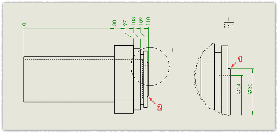Solidworks中如何局部放大视图标注尺寸?